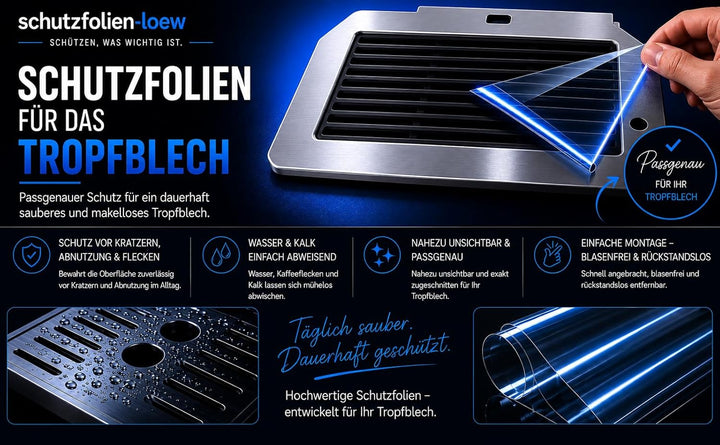 3 x Schutzfolie für Siemens EQ6 "plus" 100-300 - 400-500 - 700 - ExtraKlasse - Abtropfblech - Tassen
