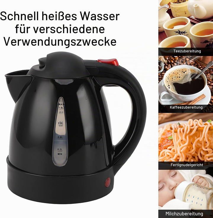 Auto Wasserkocher, 24V 1000ml Tragbare Reisewasserkocher Auto LKW Wasserkocher mit Zigarettenanzünde