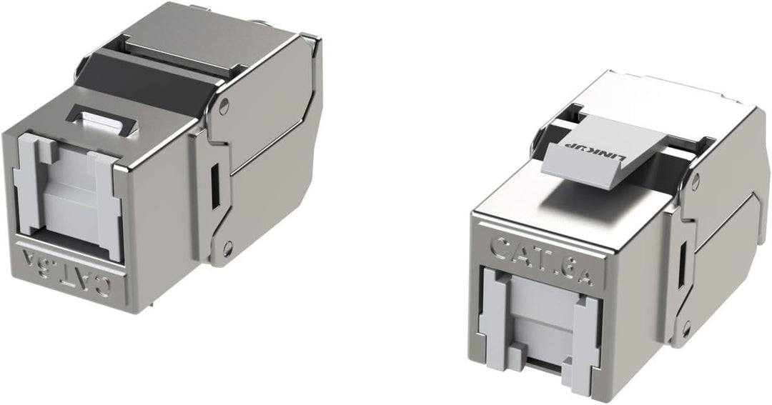 LINKUP - RJ45 Connectors Cat6A (12 Pack) Shielded Keystone Jack Metal Die-Cast Field Modular Termina