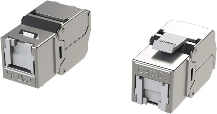 LINKUP - RJ45 Connectors Cat6A (12 Pack) Shielded Keystone Jack Metal Die-Cast Field Modular Termina