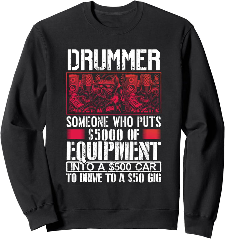 Vintage Drumming Humor Gift Funny Drummer Struggle Facts Sweatshirt