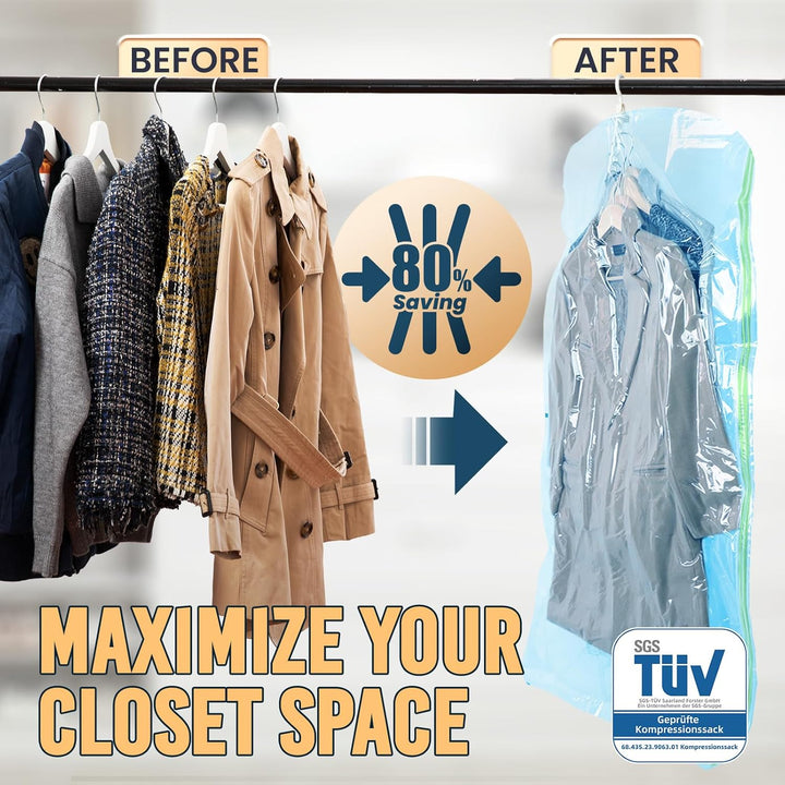 TAILI Vakuumbeutel für Kleidung Hängend, Vacuum Bags for Clothing Vakuumierbeutel Kleidung Mit Kleid