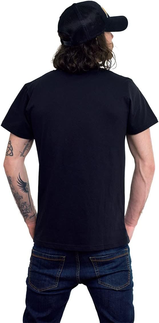 Tshirt Herren 100% Baumwolle, T Shirt Herren, Luftiges Netzgewebe, Angenehm, Schwarz, M