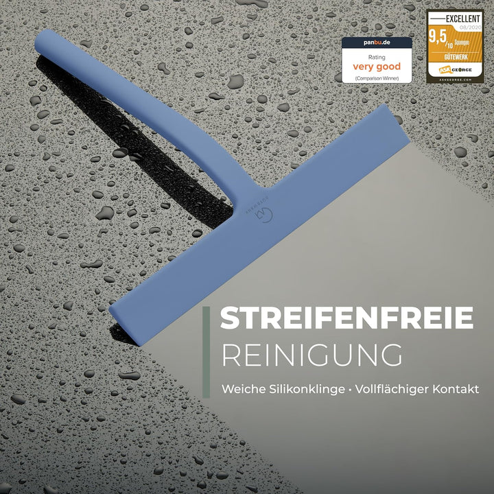 Gütewerk Duschabzieher, Silikon-Abzieher Dusche, Hygienischer Abzieher für Badezimmer, Duschwand & F