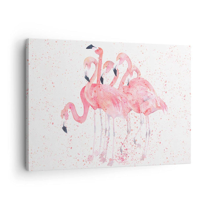 ARTTOR Bilder auf Leinwand Flamingo Vogel Wasser Leinwandbild 70x50cm Wandbilder Dekoration Wohnzimm