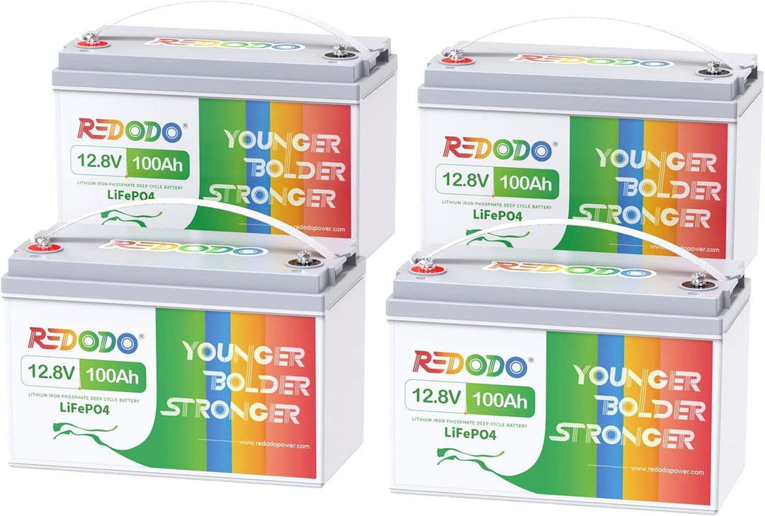 Redodo LiFePO4 12V 100Ah Lithium Batterie 100A BMS 5120Wh Kapazität LiFePO4 Akku Deep Cycle mit 4000