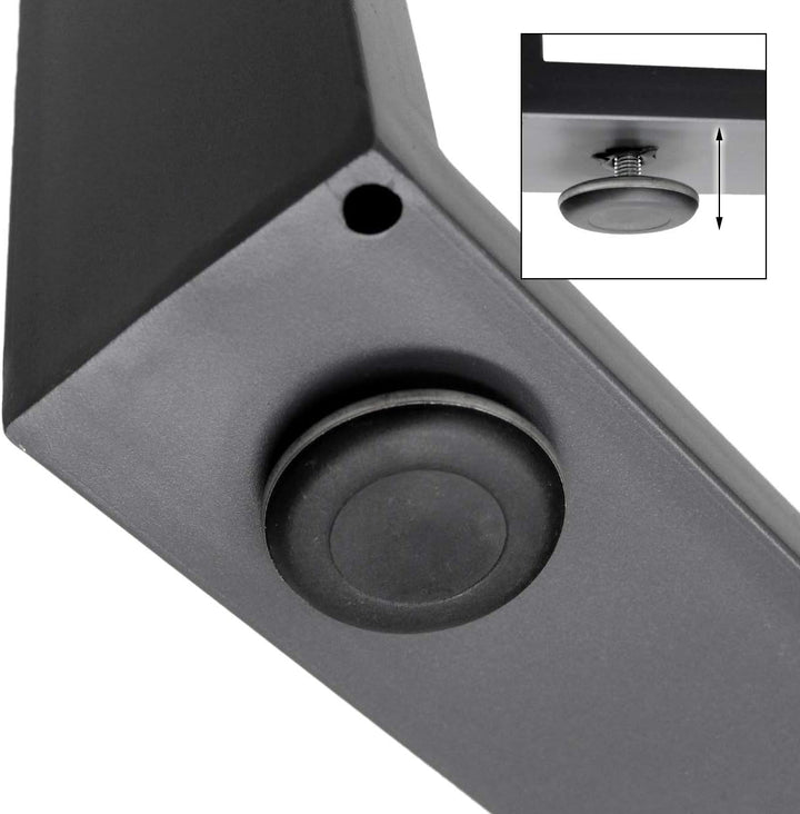 ECD Germany 2x Tischbeine aus Vierkantprofilen, 90 x 72 cm, Dunkelgrau, pulverbeschichtete Stahl, In