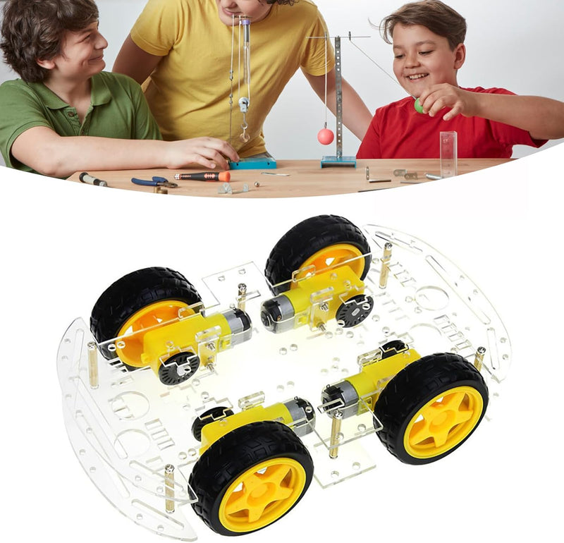 Smart Car Robot, 4WD Smart Robot Car Chassis Kit Einfache Mechanische Struktur 4 Verzögerungs-Gleich