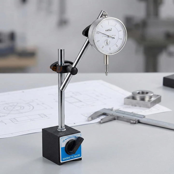 KATSU Tools Messuhr DTI 0-10mm Mit Magnetfuss 40111963 Kartonschachtel, Kartonschachtel