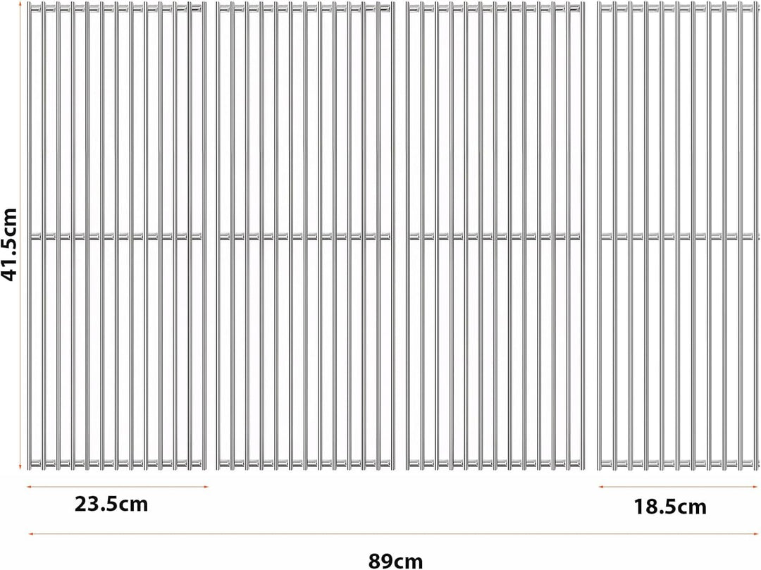 GFTIME 41.5 x 89cm Edelstahl Grillrost für Burnhard Fat fred Serie,Grillroste für Burnhard Fat fred