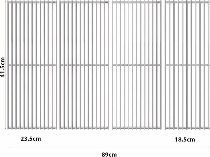 GFTIME 41.5 x 89cm Edelstahl Grillrost für Burnhard Fat fred Serie,Grillroste für Burnhard Fat fred