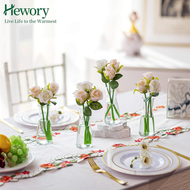 Hewory Kleine Vasen für Tischdeko Hochzeit: 6 Vase Glas Vasen Klein Tischdeko für Hochzeitsdeko - Mo