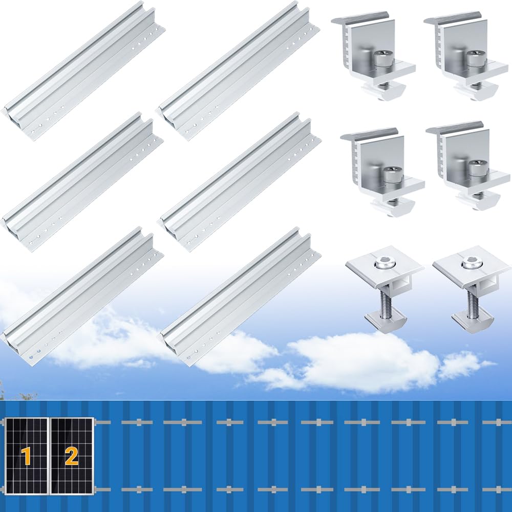 Warmfay Photovoltaik Halterung Befestigungssystem, Dachhalterungen Solarmodule Aluprofil 300MM Monta