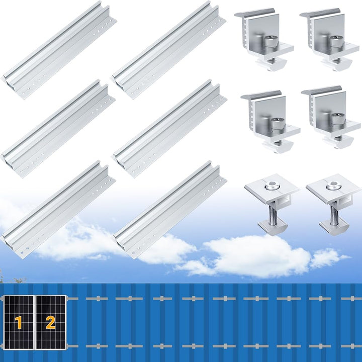 Warmfay Photovoltaik Halterung Befestigungssystem, Dachhalterungen Solarmodule Aluprofil 300MM Monta