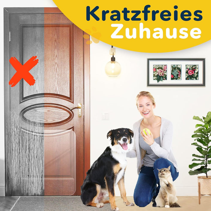 PROTECTO 2-Pack Tür Kratzschutz für Hund - 90x60 cm Katzen Kratzschutz, Kratzfester Katzenschutz, Tr