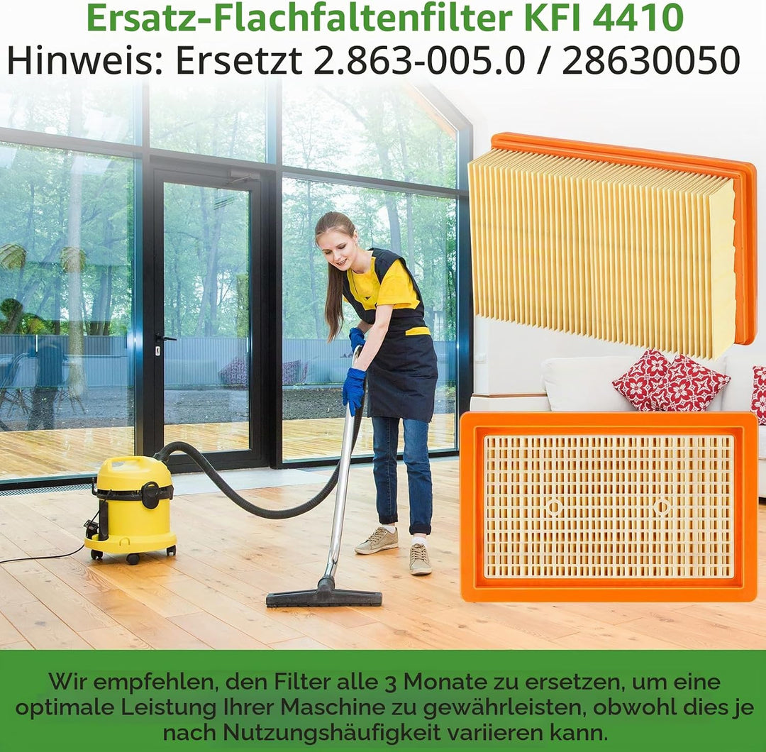 Isincer 3 Pack Karcher Staubsauger Filter für Karcher [MV4 MV5 MV6 WD4 WD5 WD6] Nass-Trocken-Staubsa