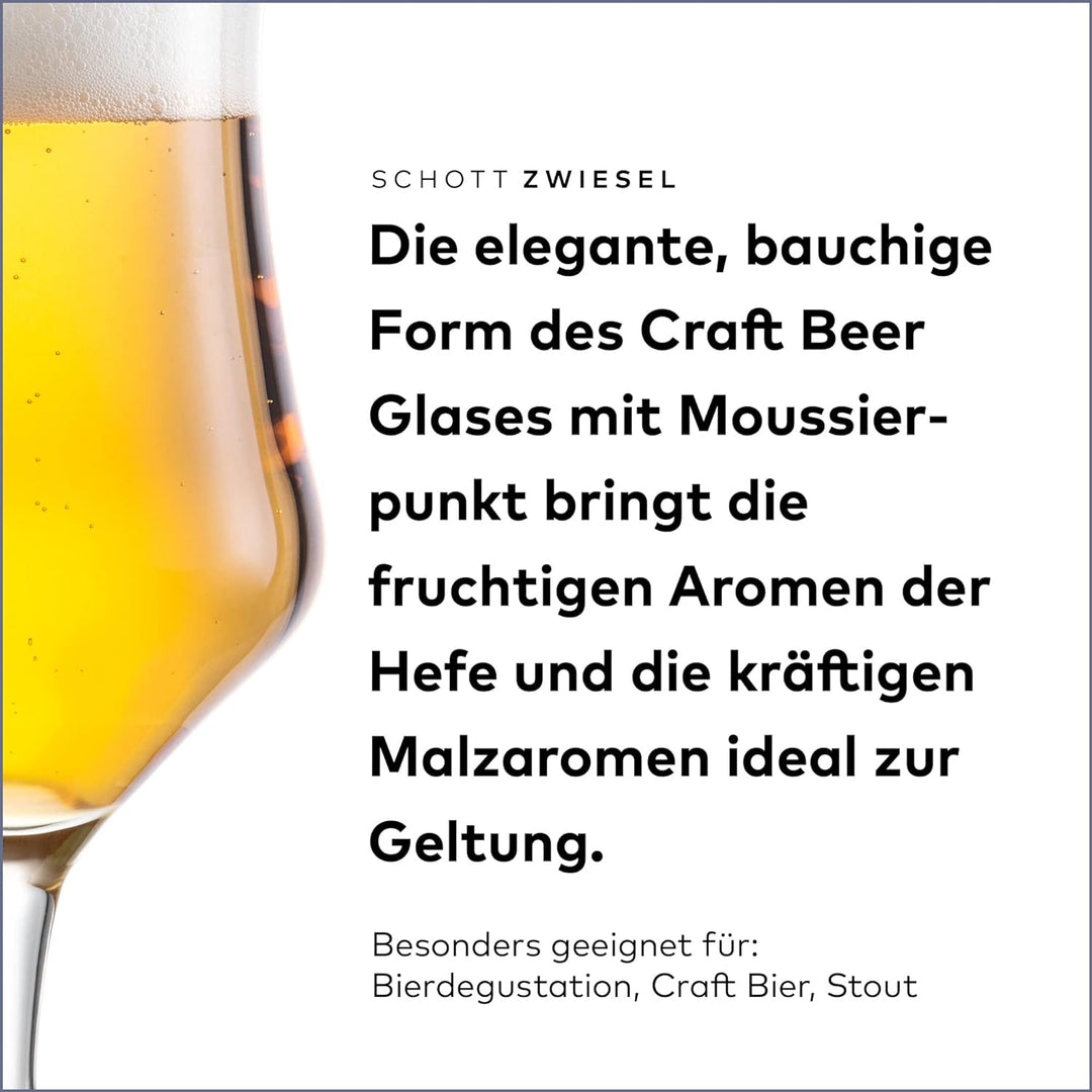 SCHOTT ZWIESEL Universalglas Beer Basic Craft 0,3 (4er-Set), klassisches Bierglas für Craft Beer, sp