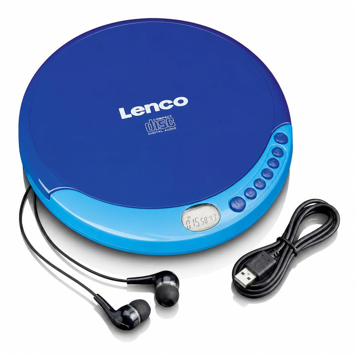 Lenco CD-011 - Tragbarer CD-Player Walkman - Diskman - CD Walkman - Mit Kopfhörern und Micro USB Lad