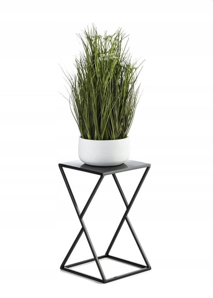 HowHomely Blumenständer Metall 40 x 24 cm - Solider und Minimalistischer Blumenhocker - Schwarz Pfla
