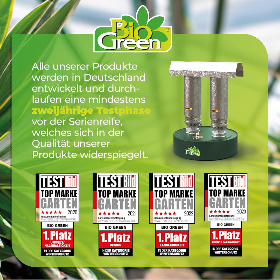 BioGreen Paraffin-Gewächshaus-Heizung WARMAX Power 5 | max. 600 Watt Heizleistung | für Gewächshäuse