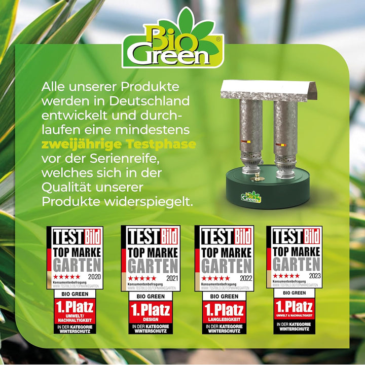 BioGreen Paraffin-Gewächshaus-Heizung WARMAX Power 5 | max. 600 Watt Heizleistung | für Gewächshäuse