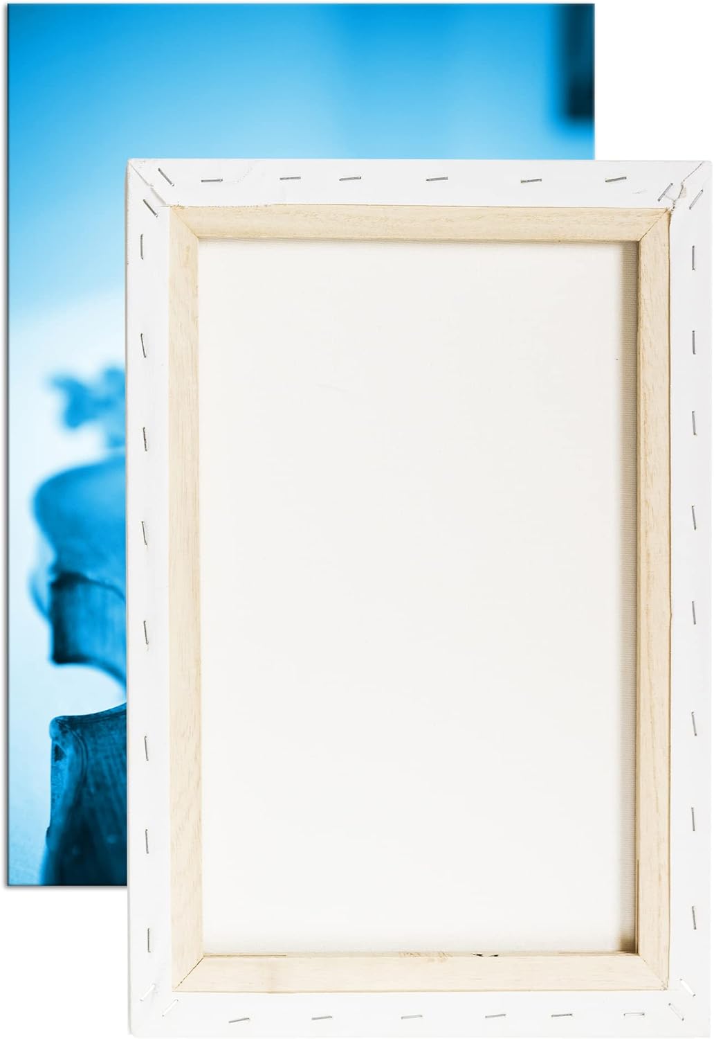 deyoli klassische Geigen und Violinen Format 80x60 Effekt: Monocrome Blau als Leinwandbild, Motiv fe