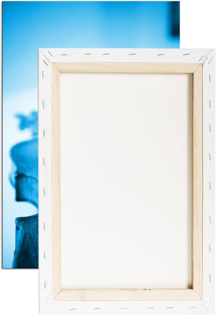 deyoli klassische Geigen und Violinen Format 80x60 Effekt: Monocrome Blau als Leinwandbild, Motiv fe