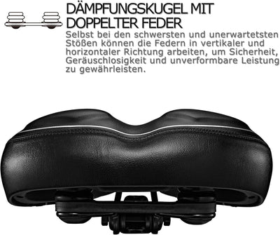 DAWAY Übergrosser Bequemer Fahrradsattel City - C40 Extra Weicher Schaum gepolstert Fahrrad Sattel f