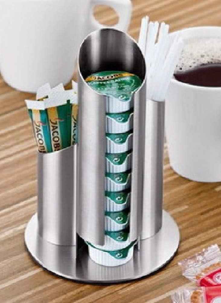 Esmeyer 400-2647 Portionsspender Multi aus mattiertem Edelstahl, für Milchdöschen, Zuckertüten und R