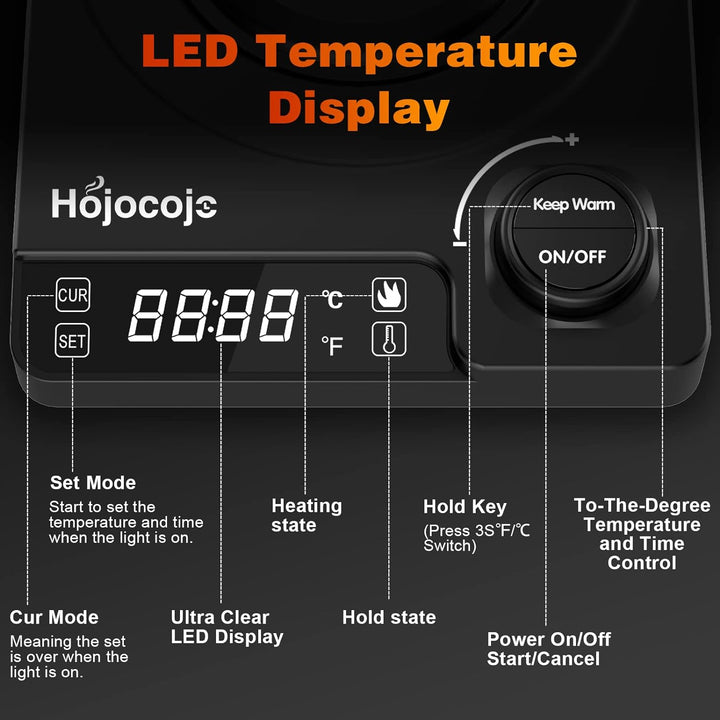 Edelstahl Wasserkocher mit Temperatureinstellung,Schwanenhals Wasserkocher,24h Warmhaltefunktion,Tee