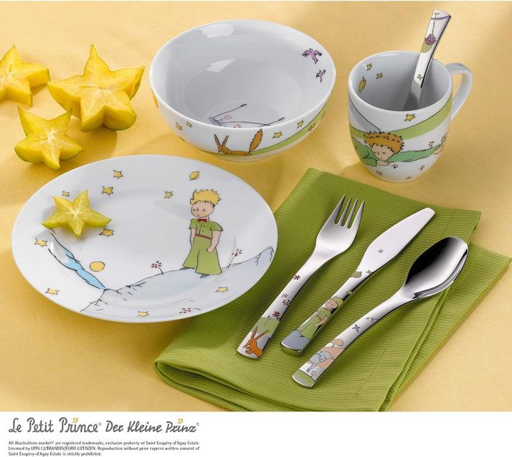 WMF Der kleine Prinz Kinder Geschirrset 6-teilig, Kindergeschirr mit Kinderbesteck Edelstahl, ab 6 J