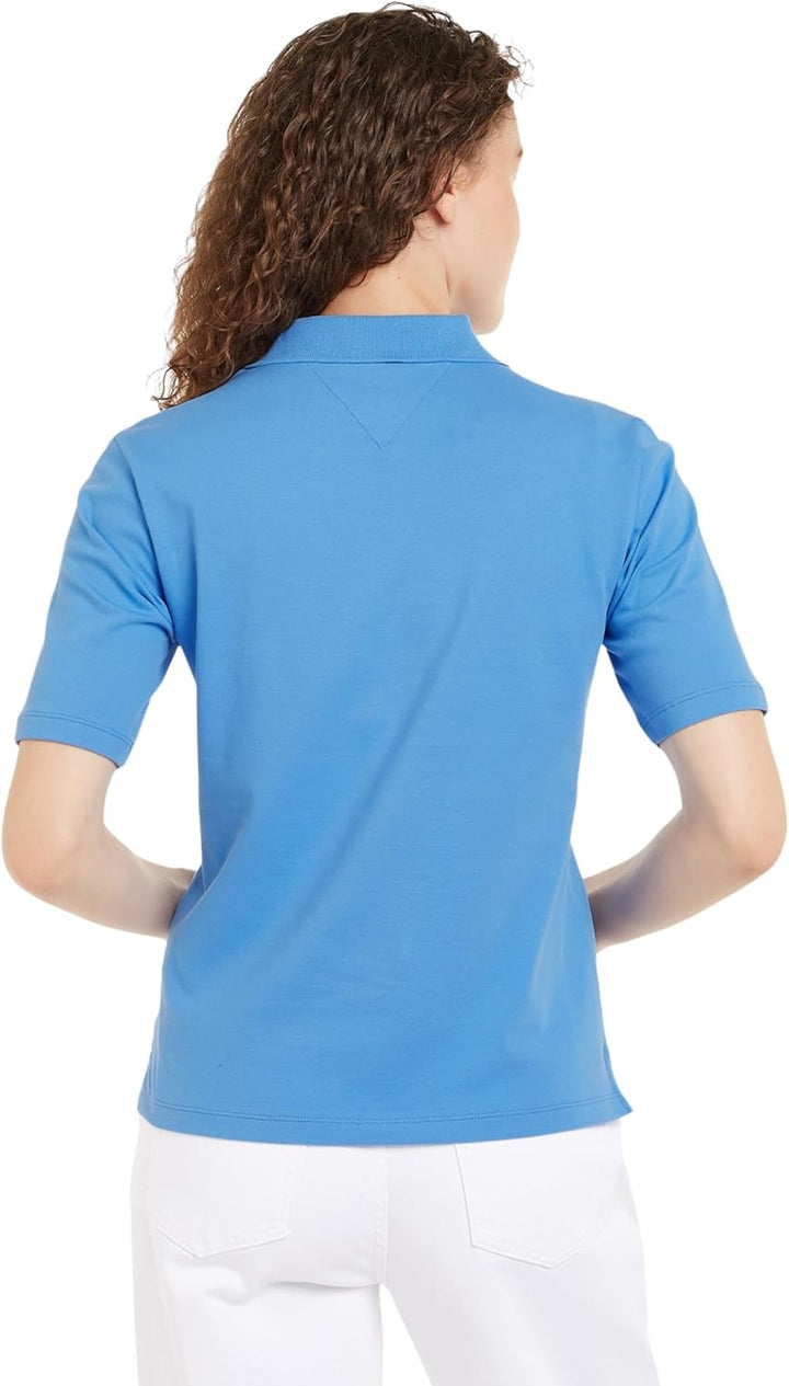 Tommy Hilfiger Damen 1985 Reg Pique Polo Ss Kurzarm Poloshirts, Blau (Blue Spell)