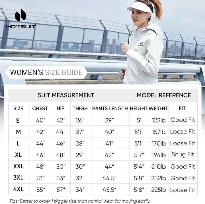 HOTSUIT Schwitzanzug Damen, Saunaanzug für Frauen Gewichtsverlust Fetttraining Frauen Sweatshirt Top