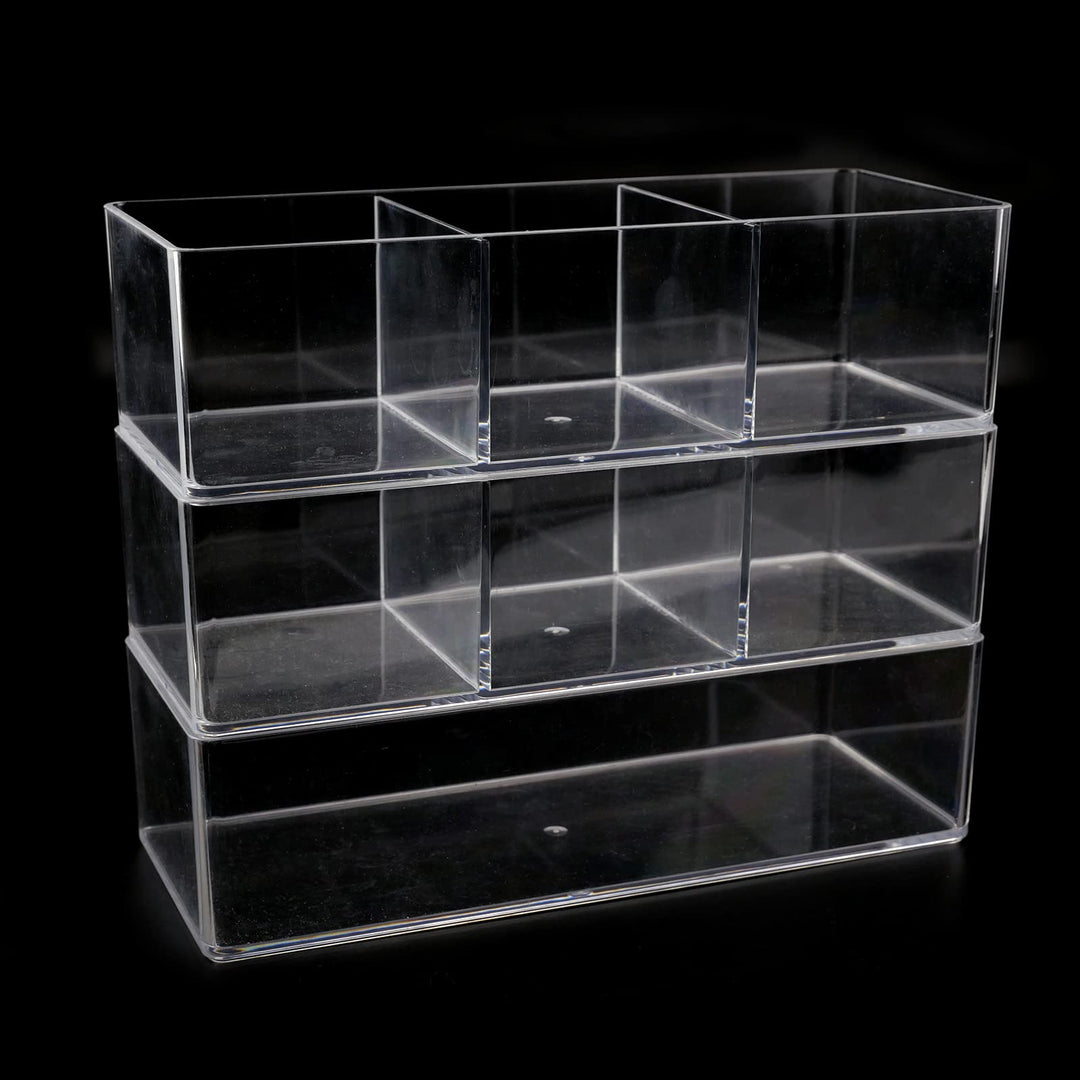 3 Artikel Set Abnehmbar Kosmetik Schmink Aufbewahrung Stapelbar Durchsichtig Kosmetik Organizer Acry