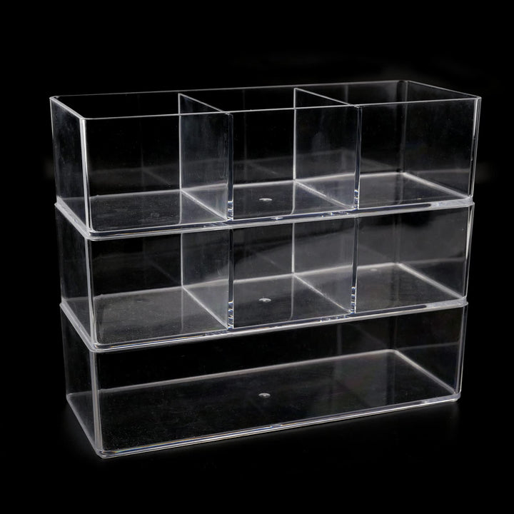 3 Artikel Set Abnehmbar Kosmetik Schmink Aufbewahrung Stapelbar Durchsichtig Kosmetik Organizer Acry