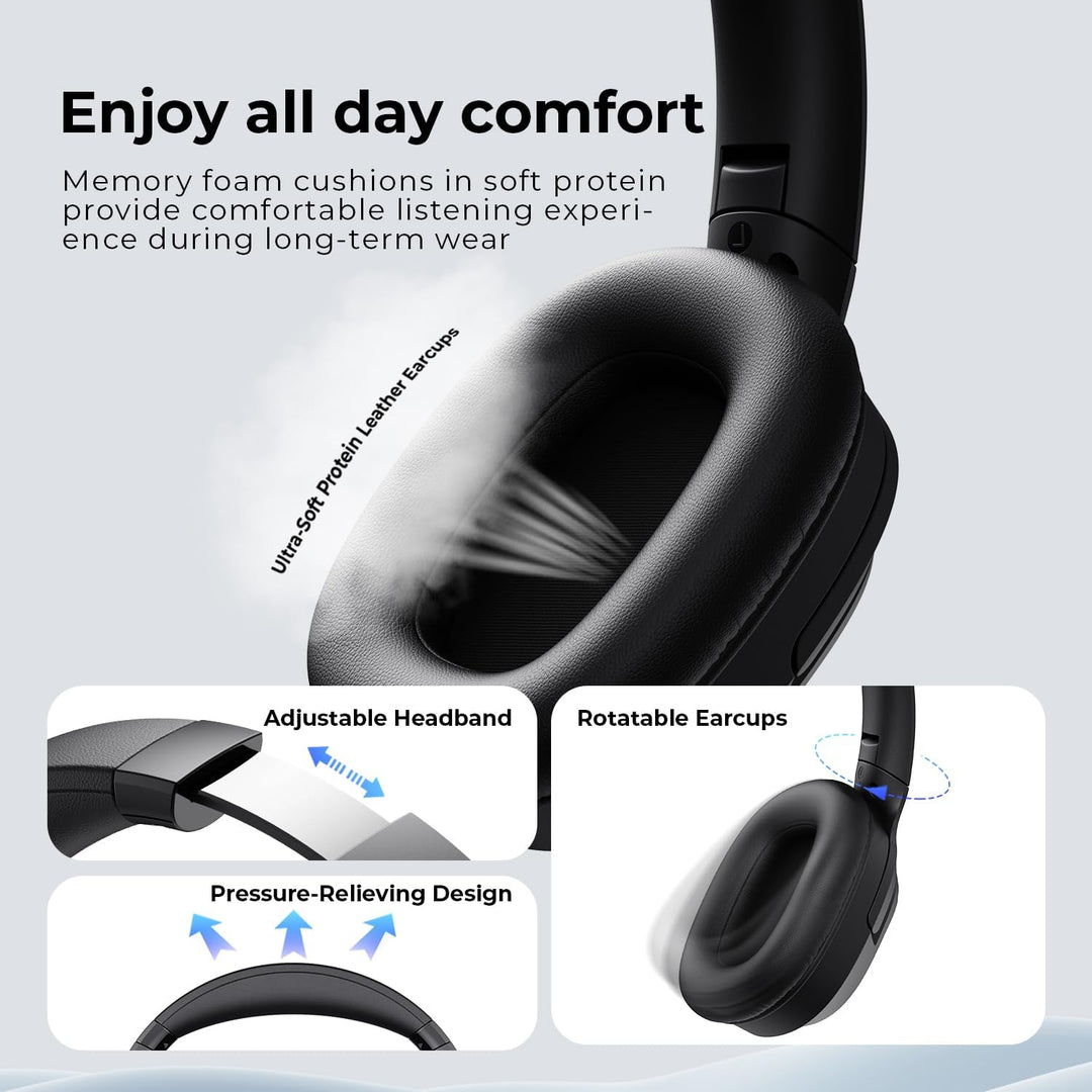 Havit Kopfhörer mit aktiver Geräuschunterdrückung, kabellose Over-Ear-Bluetooth-Kopfhörer mit 60 ms