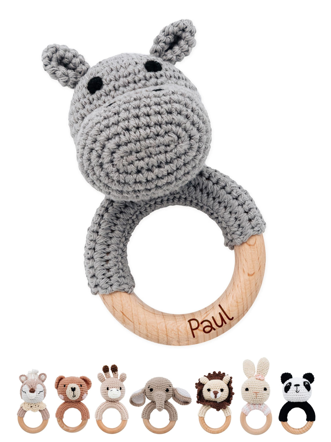 Bärenfreunde® - Personalisierter Beissring Baby - Niedlicher Greifling für Baby&