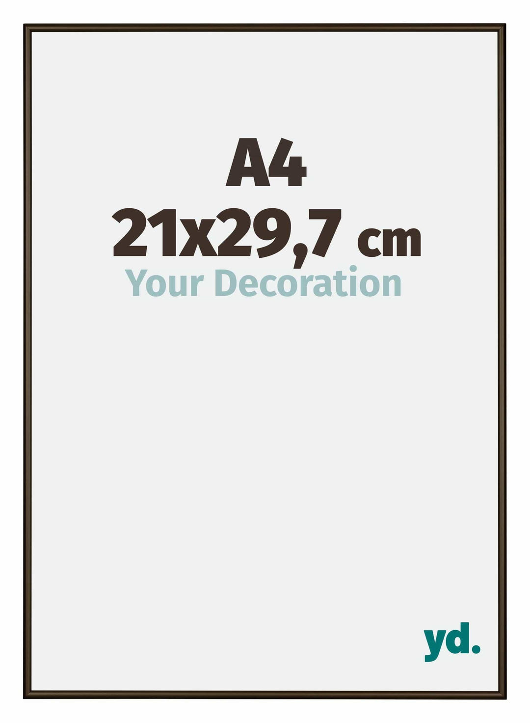 yd. Your Decoration - Bilderrahmen DIN A4 21x29.7 cm - Nussbaum Struktur - Bilderrahmen aus Aluminiu