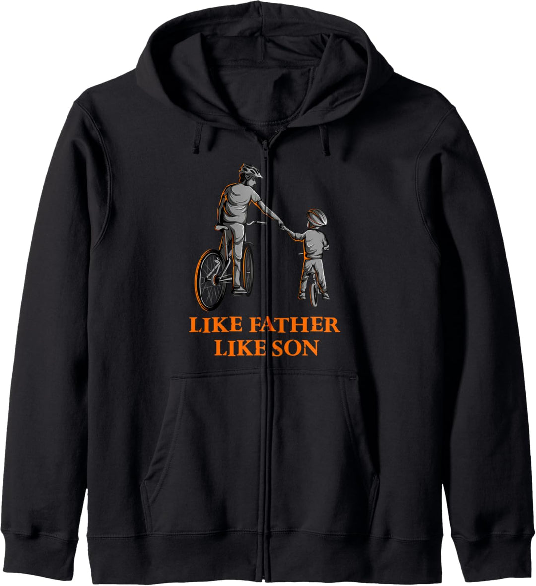 Fahrradfahrer Vater und Sohn Fahrrad fahren Papa und Junge Geschenkidee Kapuzenjacke