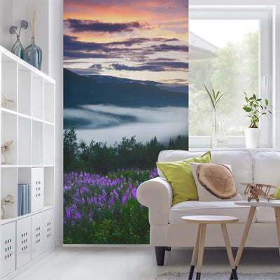 Bilderwelten Raumteiler Paradiesisches Tal in Norwegen 250x120cm mit transparenter Halterung inkl. t