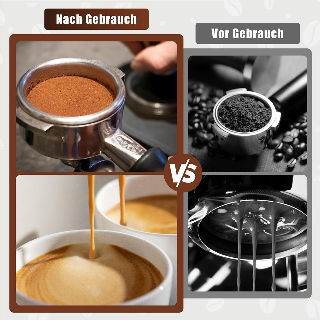 Kaffee Tamper Set 51mm, Kaffee Espresso Tamper, Kaffeerührer Werkzeug Espresso, inkl. Holzgriff, Ska