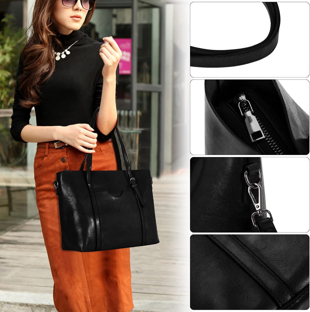 HAWEE Damen Crossbody Handtasche Grosse Shopper Umhängetasche Kunstleder Tote Schultertasche Mode He