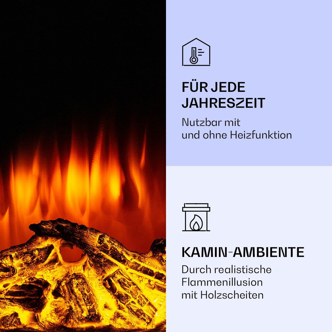Klarstein Elektrokamin, Elektro Heizungen für Wohnzimmer & Innenräume, Elektrischer Kamin mit LED Fl