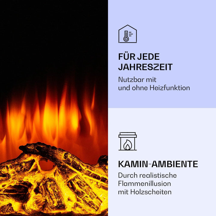 Klarstein Elektrokamin, Elektro Heizungen für Wohnzimmer & Innenräume, Elektrischer Kamin mit LED Fl
