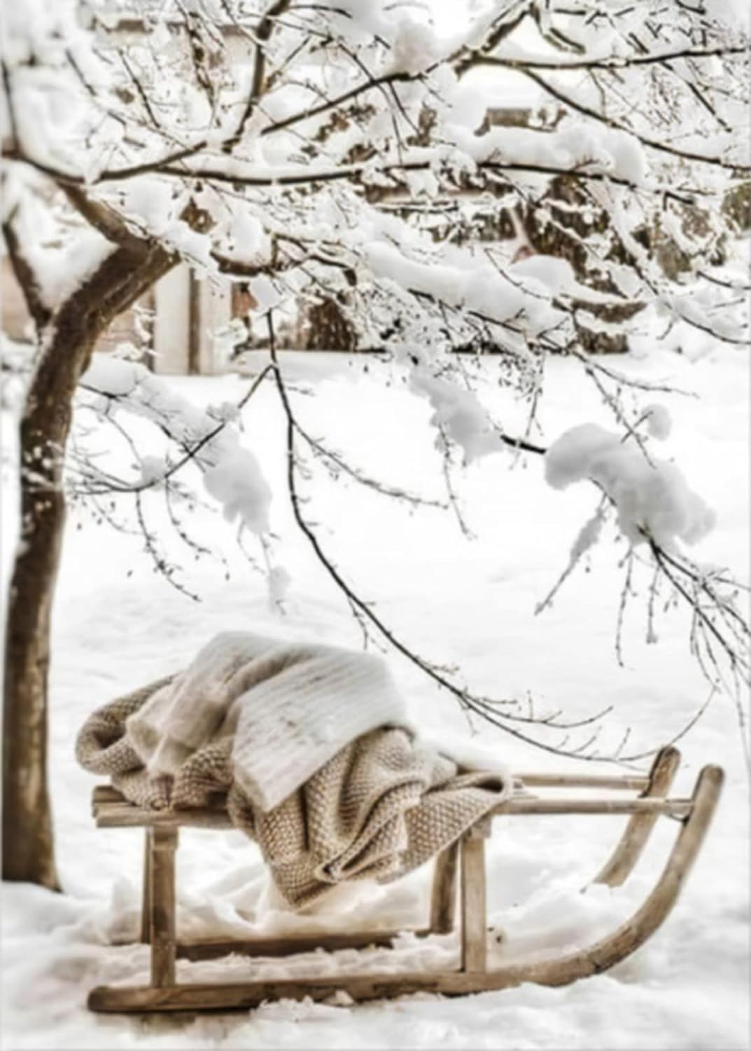 TROYSINC 3er Premium Poster Set, Winter Bilder, Elch, Holzhaus, Wald Wandkunst Wandbilder, Leinwand