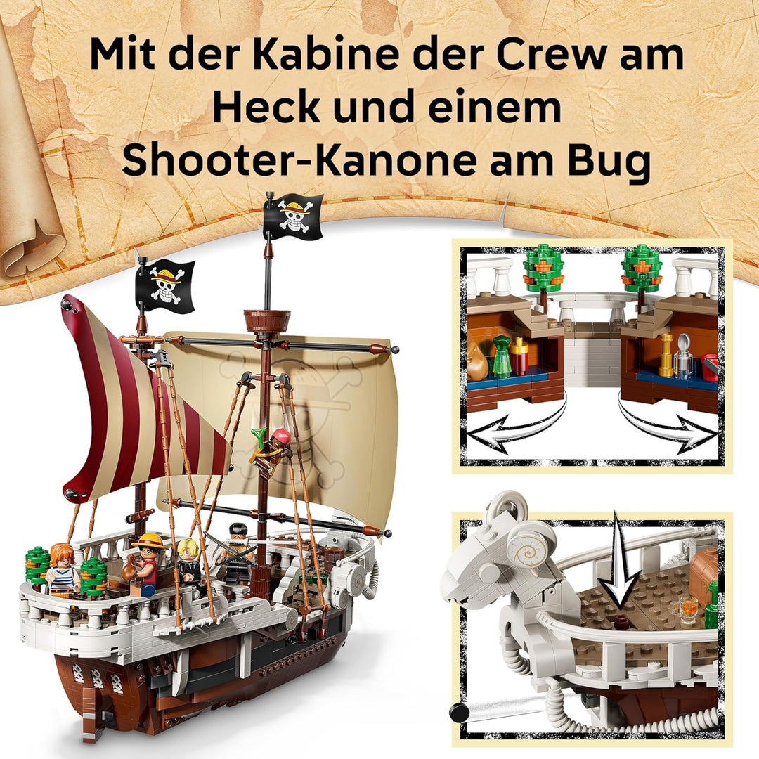 LEGO ONE Piece - Das Piratenschiff Flying Lamb (Going Merry) - Spielset mit 5 Minifiguren - inkl. Ru