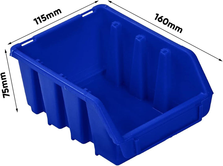 PAFEN Stapelboxen Set – 20x Stapelbox für Werkzeugwand 160 x 75 x 115 mm – Sichtbox Stapelkasten Sta
