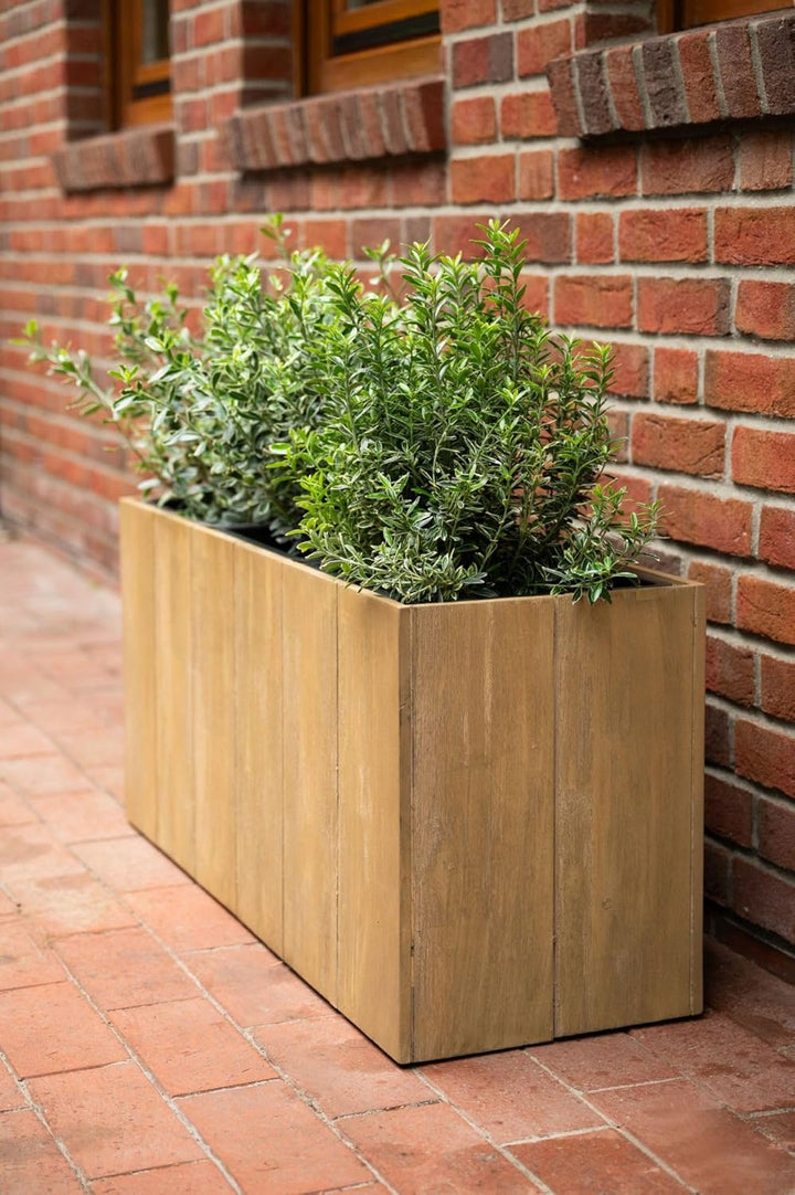 VIVANNO Pflanzkübel Pflanztrog Holz Maxi Braun (45x95x33)