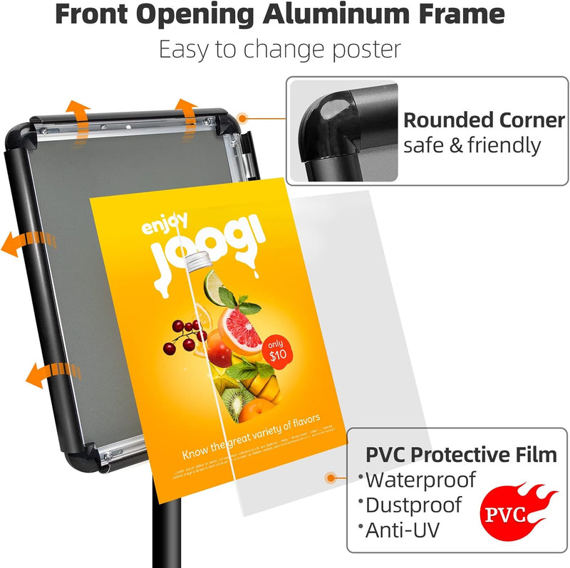 VAIIGO A4 Infoständer Höhenverstellbar Aluminium DIN A4 Plakatständer Informationsständer Präsentati