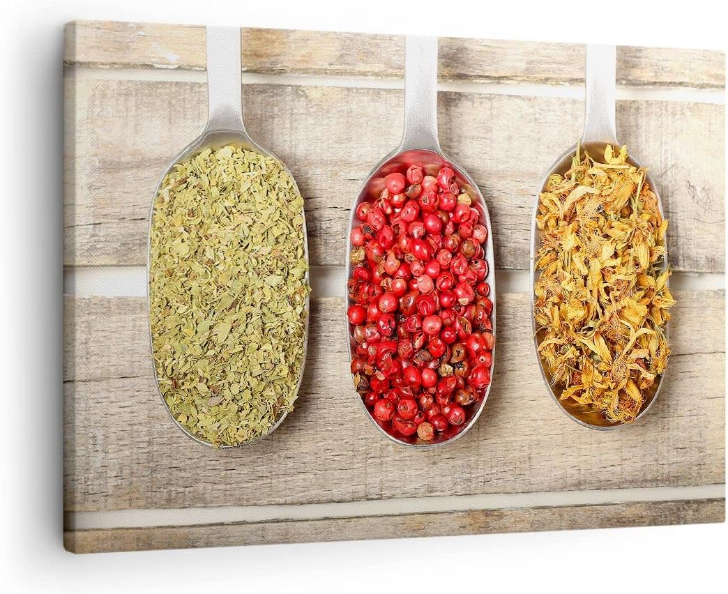 Bilder auf Leinwand Samen Kräuter Gewürze Gewürze Leinwandbild 70x50cm Wandbilder Dekoration Wohnzim